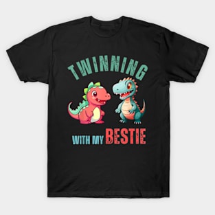 Twinning With My Bestie Twins Day Friends Kids T-Shirt